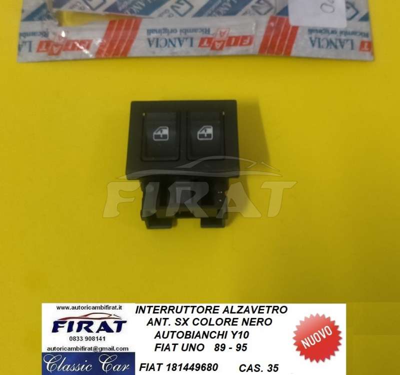 INTERRUTTORE ALZAVETRO FIAT UNO 89 - 95 Y10 SX NERO (181449680)